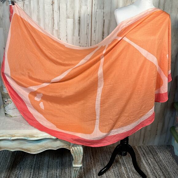 NWT Kate Spade Grapefruit Pareo Scarf Sarong Wrap Cover Up - Picture 4 of 9